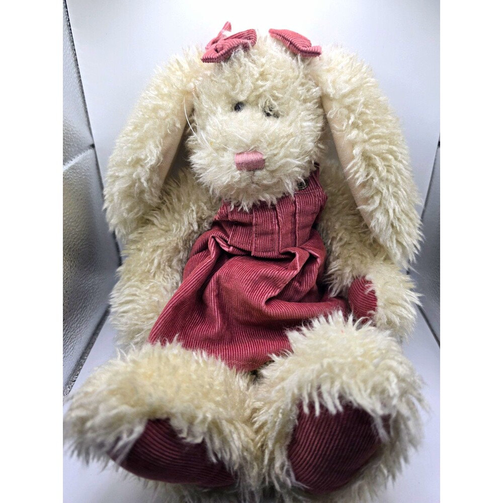 Vintage Boyds Bears Bearwear Plush Rabbit Bunny Pink Corduroy Dress 16"